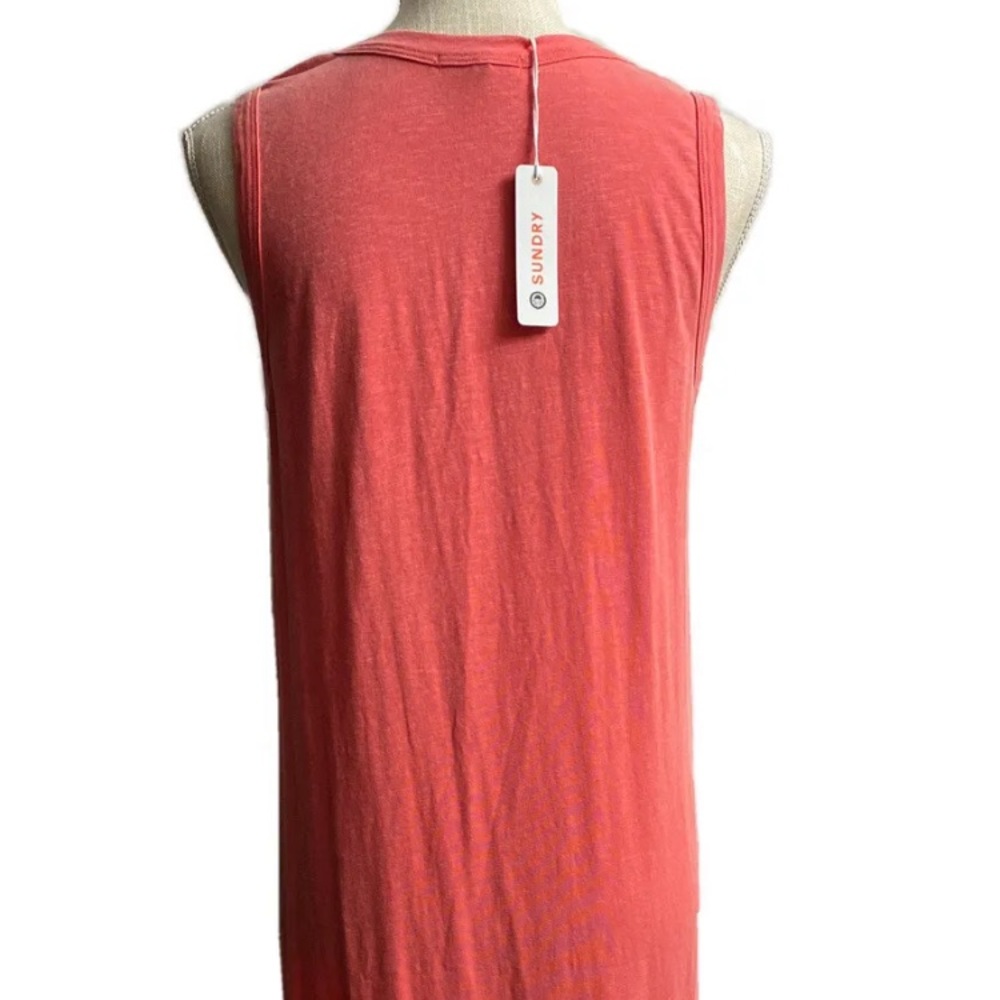 SUNDRY - Anthro Orange Embroidered MIDI Tank Dress Size 0 NWT - Picture 8 of 11